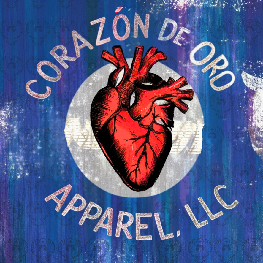 Painted heart lockup, Corazón De Oro Apparel